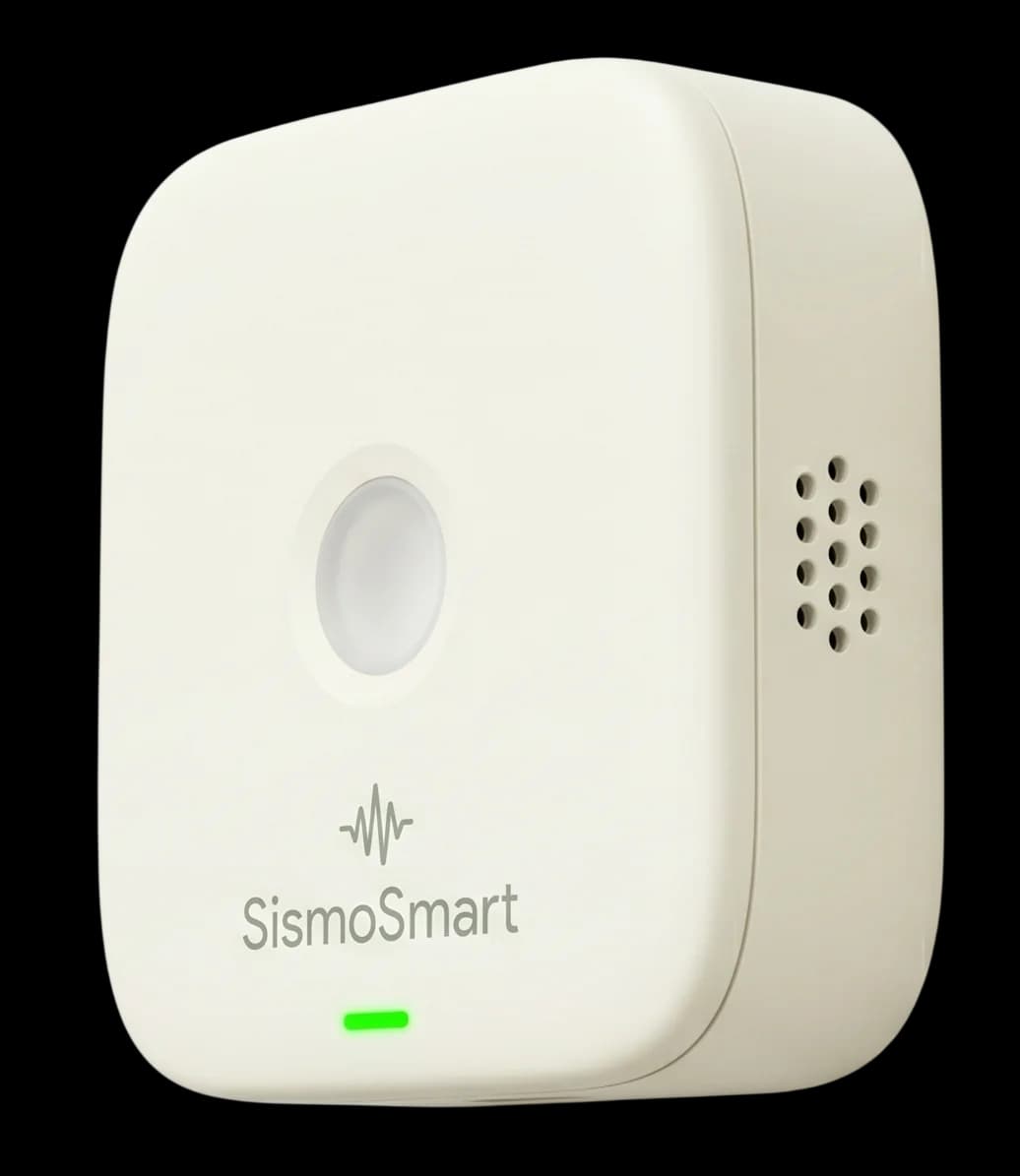 SismoSmart seismic monitoring device with status LED